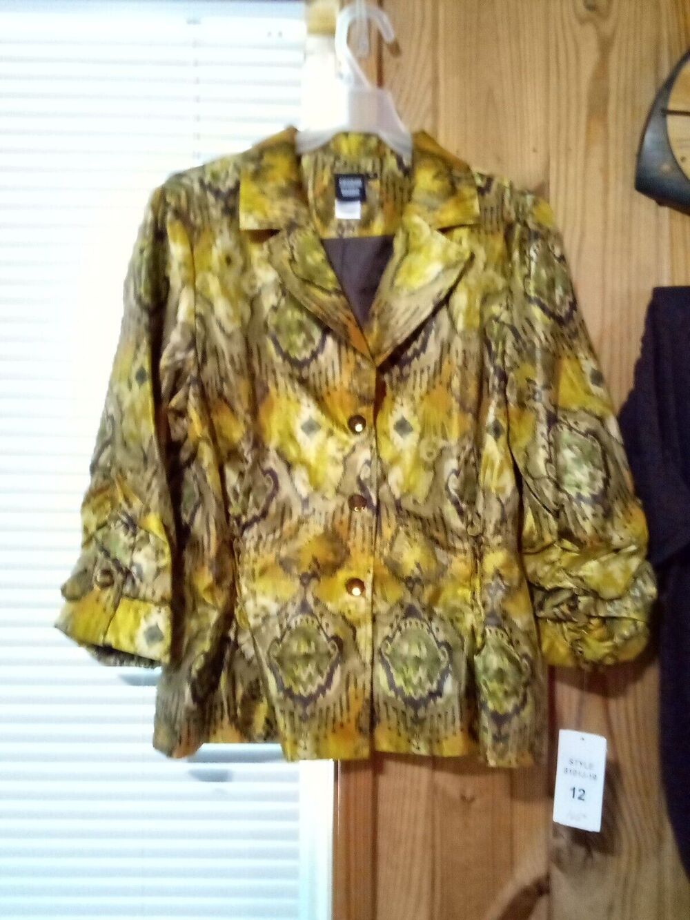 Sharon Young Multi Color/Design Blazer Jacket Polyester Top Sz 12